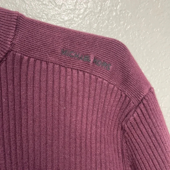 Micheal Kors Burgundy 1/2 Zip Up Sweater size large - Picture 2 of 6